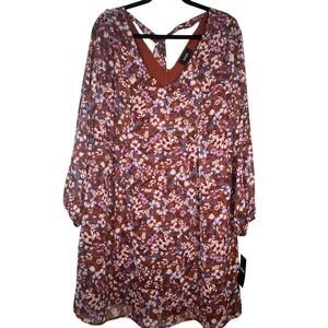 Shift Dress Maroon Floral NWT